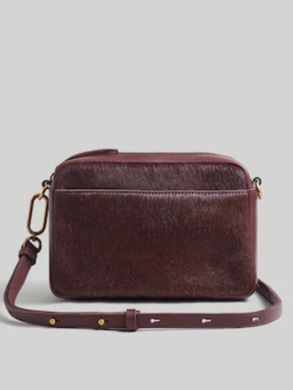 Madewell Brown The Carabiner Medium Crossbody Genuine Leather Crossbody Bag